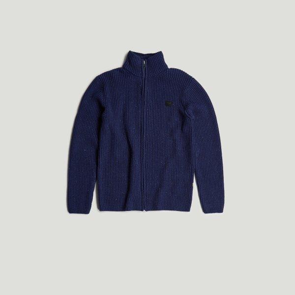 Double Collar Zip Knit