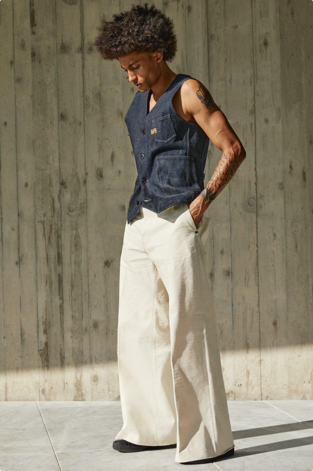 G-Star White Grip 36 Loose Jeans for Men Snoop Dogg Hardcore Denim Collection